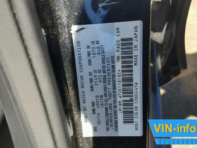 Mazda Mazda3 i Grand Touring 2014 JM1BM1W74E1181824